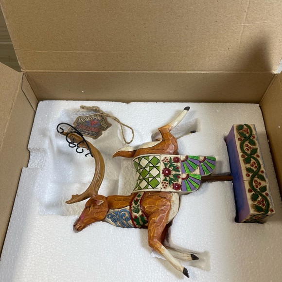 2004 Jim Shore Heartwood Creek Dash Away Reindeer Green Blanket 118111 w/ Box - Picture 11 of 14